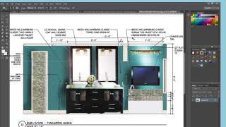 Photoshop Advanced Using Photoshop to Produce a Rendered Interior Elevation [upl. by Diandra703]