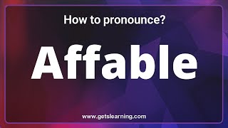 How to pronounce Affable in English correctly  common word [upl. by Erna]