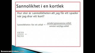 Sannolikhet i en kortlek [upl. by Onitram100]