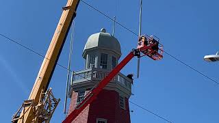 Installation of the Portland Observatorys new flagpoles [upl. by Valdas976]