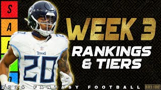 Top 40 Running Back Rankings amp Tiers  Week 3 Fantasy Football [upl. by Ayama]