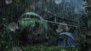 Camping in Stormy Weather Sleeping in Tent Near Abandoned Plane  Heavy Rain Sounds For Sleep [upl. by Vikki]