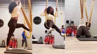 1st Time Trying Aerial YogaIntro Class [upl. by Esertak515]