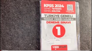 2024 KPSS DENEME İNCELEMESİ  YEDİİKLİM TG DENEME [upl. by Harry]