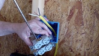 Installing an Electrical Outlet in new construction [upl. by Ilil]