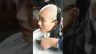 College girl headshave from local barber Indian girl headshave razor headshave bald baldness [upl. by Redmer]