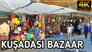 KUŞADASI TURKEY BAZAAR  11 May 2022  KUŞADASI MARKET  4k UHD 60fps  Wanderlust Feet Vlog [upl. by Roshan525]