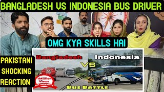 Bangladesh vs Indonesian bus drivers  Bangladeshi bus driver skills  by bus highlights [upl. by Elleoj]