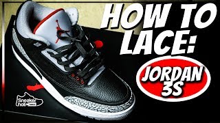 JORDAN 3 OFF NOIR DETAILED REVIEW amp ON FEET W LACE SWAPS [upl. by Yesnel]