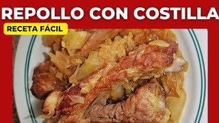 GUISO DE REPOLLO con COSTILLA de CERDO  ALMUERZO RÁPIDO Y SABROSO [upl. by Eelarual]