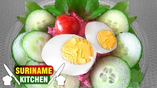 Nederlandse Huzaren Salade Huzarensalade Recept  Dutch Potato Salad Recipe  Suriname Kitchen [upl. by Syd966]