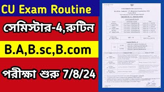 CU semester 4 exam routine 2024  CU 4th semester exam routine 2024  4th semester exam date 2024 [upl. by Brocklin]