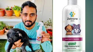 Zoivane potty training spray for dogs amp cats  Indoor potty training ashortaday vlog [upl. by Maguire]