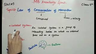 Physics class 9th unit3 Law of conservation of momentum isolated system with examples [upl. by Ahsaya]