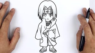 HOW TO DRAW ITACHI UCHIHA CHIBI  Naruto Shippuuden  Easy Step by Step Anime Drawing [upl. by Eicarg]