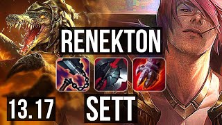 RENEKTON vs SETT TOP  7 solo kills Rank 8 Renekton 728 Dominating  TR Grandmaster  1317 [upl. by Eric868]