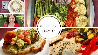 Mediterranean Diet  Baked Flounder w Veggies  Vlogust 2018 Day 14 [upl. by Carmon]