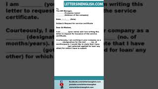 Request Letter for Service Certificate [upl. by Neelrad533]