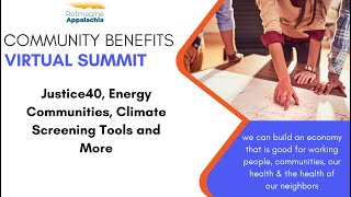 Justice40 Energy Communities Climate Screening Tools and More Community Benefits Summit [upl. by Symon]