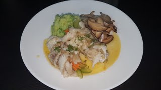 Homemade poached fishpoached fish with butter sauce [upl. by Mcadams]