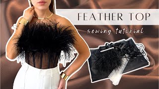 DIY Feather Corset Top Tutorial  How To Make a Feather Corset Top Tutorial [upl. by Iadahs]