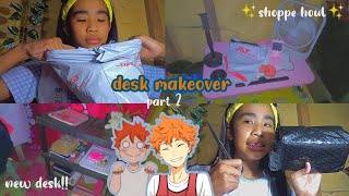 part2 Desk makeover 🧚‍♂️✨Shopee houlnew setupErika slime tv [upl. by Uzzia933]