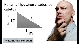 ▷ Teorema de Pitágoras con fracciones Hallar la hipotenusa Ejercicio resuelto [upl. by Wystand969]