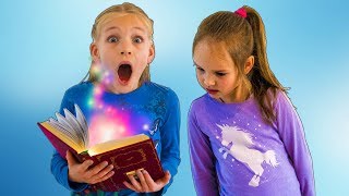 Sisters magical book adventure Amelia and Avelina fun [upl. by Brian]