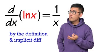 how do we know the derivative of lnx is 1x the definition amp implicit differentiation [upl. by Frantz]