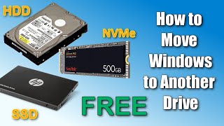 How to Migrate Windows to Another Drive\HDD  SSD  NVMe\Clone Windows 111081 and 7➡️The Free [upl. by Inanaup]