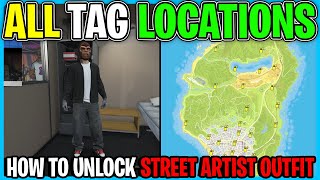 How To Unlock Street Artist Outfit  ALL Corporate Poster Tag Locations In GTA 5 Online [upl. by Genevieve]