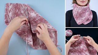 The simplest knitted snood quickly from a rectangle [upl. by Aynek991]