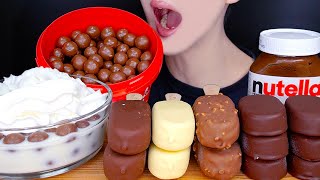 ASMR MALTESERS MAGNUM CHOCOLATE ICE CREAM MUKBANG 몰티져스 매그넘 초콜릿 아이스크림 먹방 チョコレート Es krim EATING SOUNDS [upl. by Annawahs]