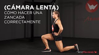 Cámara lenta Cómo hacer una zancada correctamente  Besttraining [upl. by Brightman818]