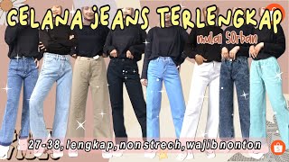 SHOPEE HAUL CELANA JEANS WANITA TERLENGKAP SEMUA WARNA ADA DISINI HARGA MULAI 50RBAN WAJIB NONTON [upl. by Rossner409]