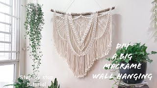 How to make a big and beautiful macrame wall hanging  Easy tutorail by Him Macrame [upl. by Yerffeg133]