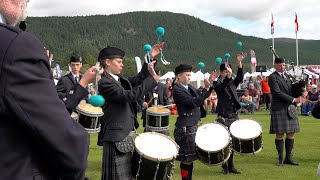 Granite City amp Lathallan School Pipe Band playing MacPhersons Rant at 2023 Ballater Highland Games [upl. by Secnarfyram27]