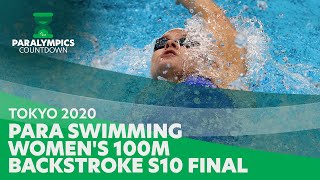 ParalympicsCountdown⏳ Tokyo 2020 Para Swimming  Womens 100m Backstroke  S10 Final [upl. by Ahsinert]