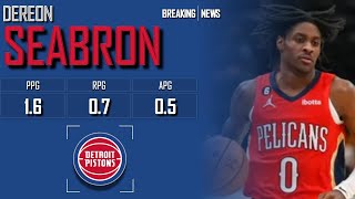 𝐁𝐑𝐄𝐀𝐊𝐈𝐍𝐆 𝐍𝐄𝐖𝐒 Detroit Pistons Sign Dereon Seabron To Exhibit 10 Contract  2024 NBA Offseason [upl. by Suicul]