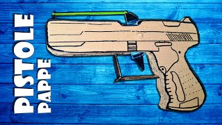 Pistole selber machen Spielzeug Waffe aus Pappe basteln  cardboard toy 007 gun paper DIY craft 4K [upl. by Jovi]