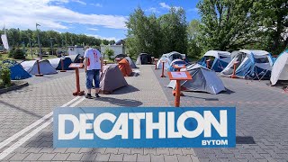 Decathlon Bytom wystawa namiotów ⛺ przed sklepem  fajne rozwiązanie  Jaki namiot warto kupić 🏕 [upl. by Dnaltruoc]