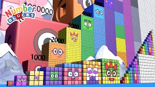 Numberblocks Step Squad 343  25000000 vs 500000000 MILLION BIGGEST Standing Tall Learn to Count [upl. by Yornek]