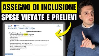 ASSEGNO DI INCLUSIONE spese VIETATE prelievo TAGLI e bonifico [upl. by Lampert663]