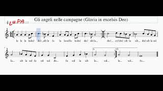 Gli angeli nelle campagne Gloria in Excelsis Deo  Flauto  Note  Spartito  Karaoke  Recorder [upl. by Alvy]