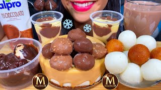 ASMR MAGNUM CARAMEL CHEESECAKE GULAB JAMUN  RASGULLA CHOCOLATE PROFITEROLE MASSIVE Eating Sounds [upl. by Queena155]