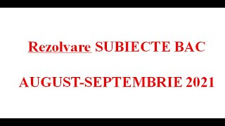 Rezolvare BAC BIOLOGIE 2021 augustseptembrie [upl. by Woolson4]