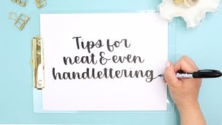 Beginner Brush Lettering  6 Tips for Neat Handlettering  How to Handletter [upl. by Issy]