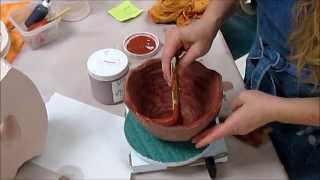 Glaze Application Demonstration for Ceramics I II and Wheel Throwing [upl. by Lorita]