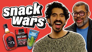 Dev Patel amp Jordan Peele Rate Indian And American Food  Snack Wars [upl. by Ahsiki]