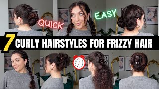 7 Easy Curly Hairstyles for frizzy hair days [upl. by Mor]